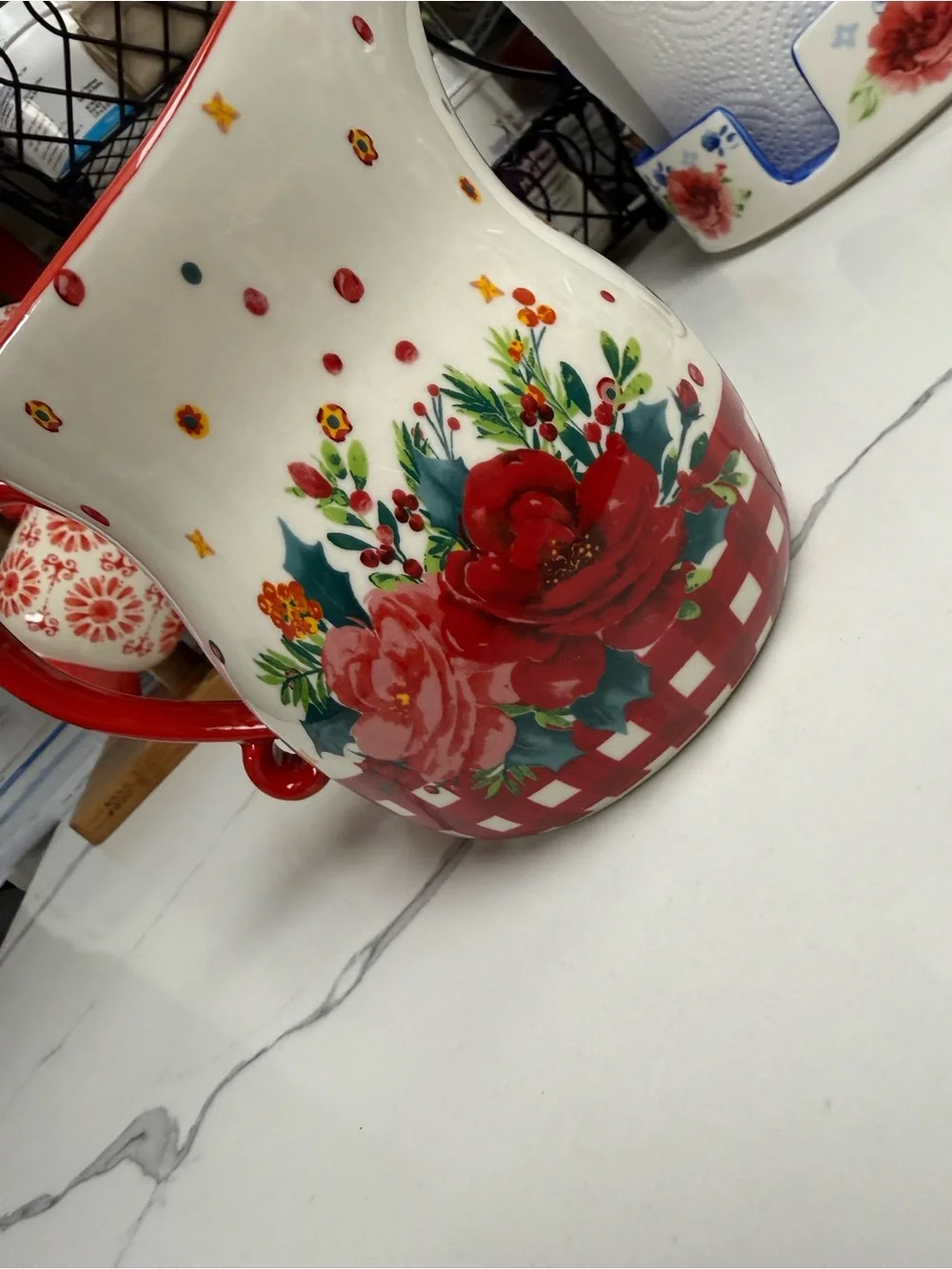 The Pioneer Woman Cheerful Rose Ceramic Measuring Pitcher
